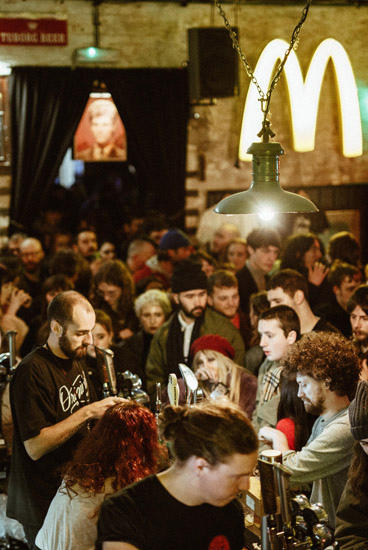 The bar at the Green Door Store, Brighton